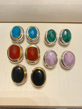 Load image into Gallery viewer, Aritos plata con piedra
