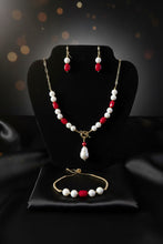 Load image into Gallery viewer, Collares/ Aritos y pulsera de piedra
