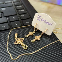 Load image into Gallery viewer, Set cadena y aritos enchape de oro
